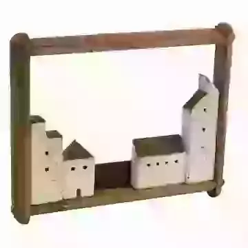 Reclaimed Pine Village Wall Decoration